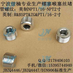 寧波佳楠專業(yè)DIN910 JB ZQ4450堵頭 優(yōu)質五金產品制造解析